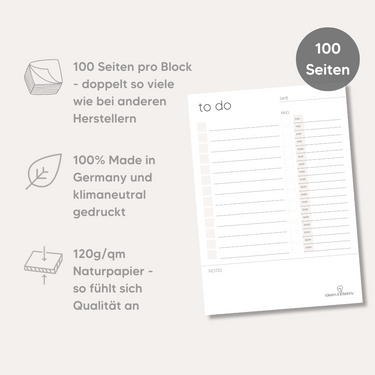 Lista delle cose da fare - con calendario (100 fogli, A5)